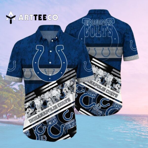 Indianapolis Colts Aloha Camo Hawaiian Shirt 2