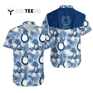 Indianapolis Colts Aloha Leaves Hawaiian Shirt 1