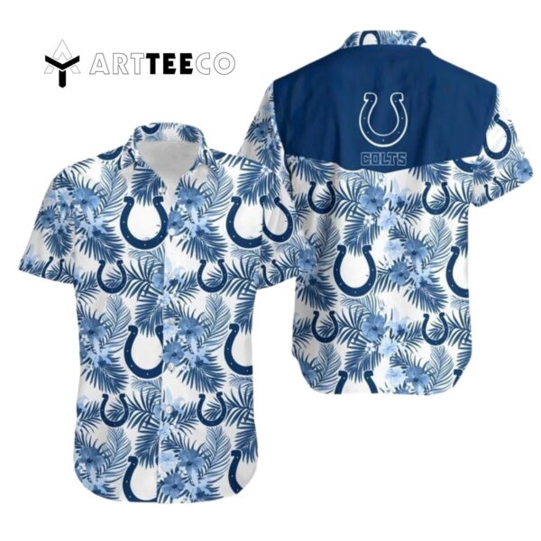 Indianapolis Colts Aloha Leaves Hawaiian Shirt 1
