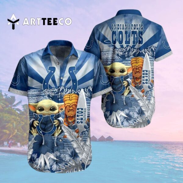Indianapolis Colts Baby Yoda Hawaiian Shirt 2