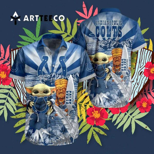 Indianapolis Colts Baby Yoda Hawaiian Shirt 3