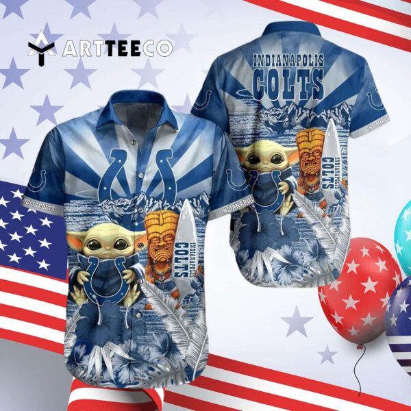 Indianapolis Colts Baby Yoda Hawaiian Shirt 4