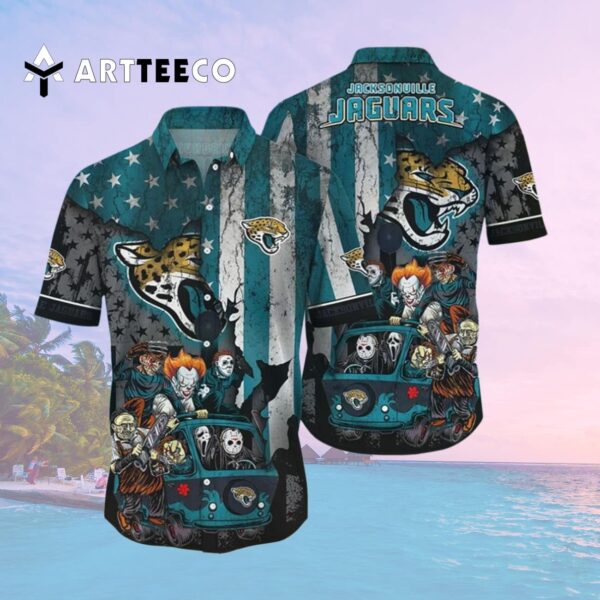 Indianapolis Colts Floral Horror Hawaiian Shirt 2