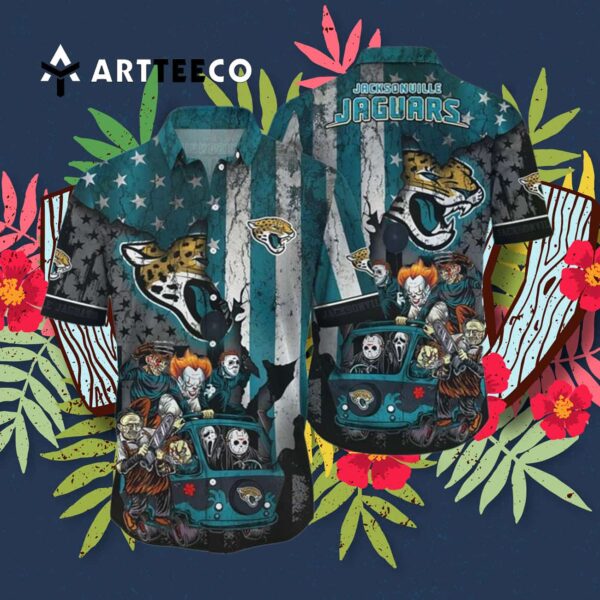 Indianapolis Colts Floral Horror Hawaiian Shirt 3