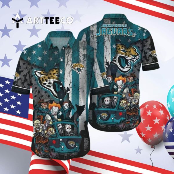 Indianapolis Colts Floral Horror Hawaiian Shirt 4