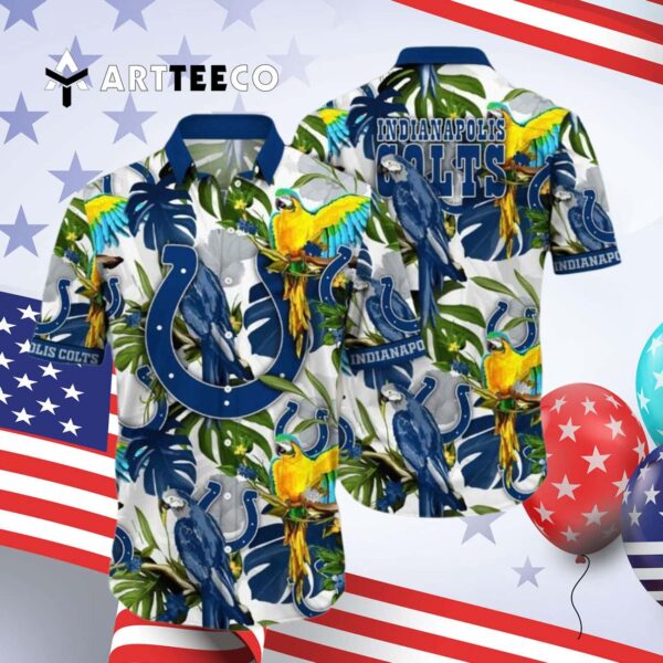 Indianapolis Colts Flower Summer Hawaiian Shirt 4