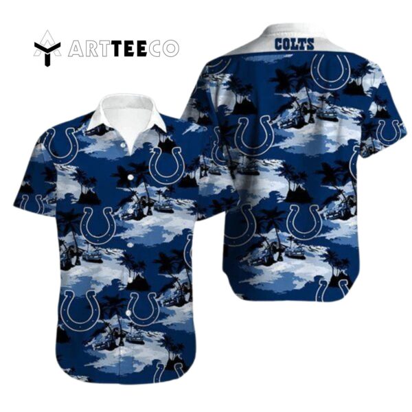 Indianapolis Colts Football Aloha Pattern Hawaiian Shirt 1