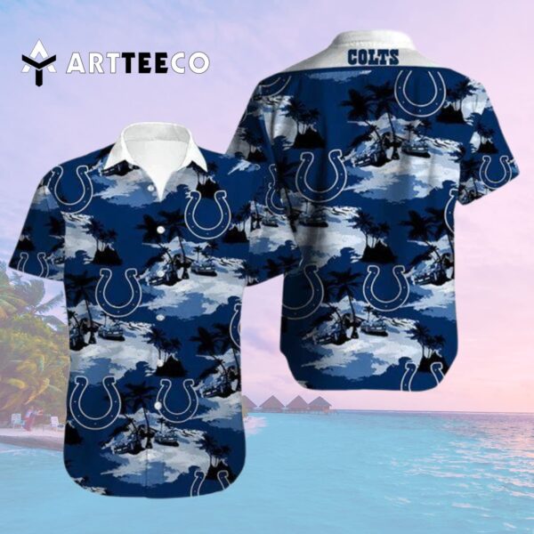 Indianapolis Colts Football Aloha Pattern Hawaiian Shirt 2