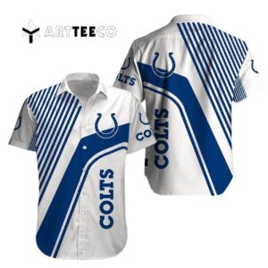 Indianapolis Colts Football Lines Pattern Hawaiian Shirt 1