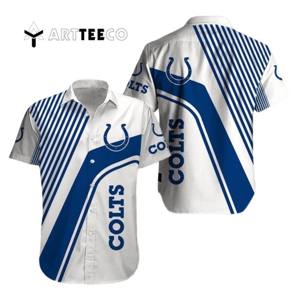Indianapolis Colts Football Lines Pattern Hawaiian Shirt 1