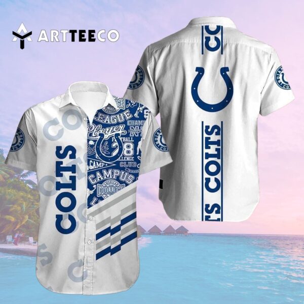 Indianapolis Colts Football Logo Pattern Hawaiian Shirt 2