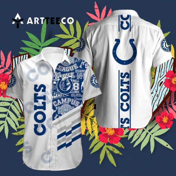 Indianapolis Colts Football Logo Pattern Hawaiian Shirt 3