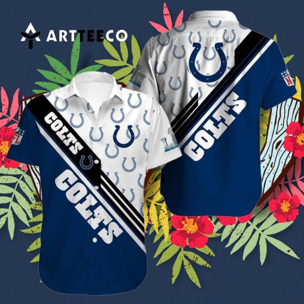 Indianapolis Colts Football Logo V1 Hawaiian Shirt 3