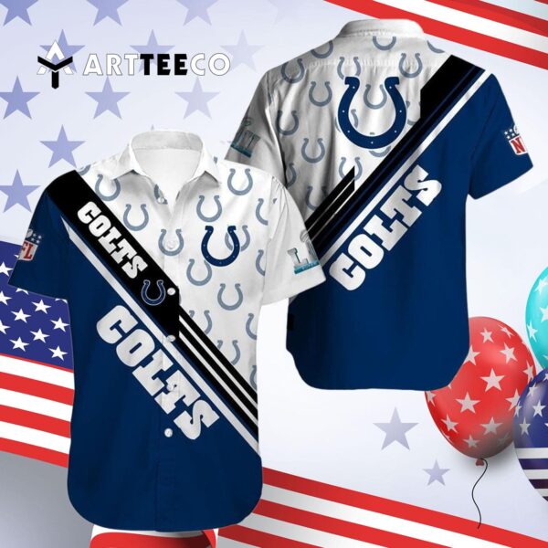Indianapolis Colts Football Logo V1 Hawaiian Shirt 4