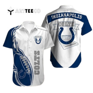 Indianapolis Colts Football Pattern Hawaiian Shirt 1