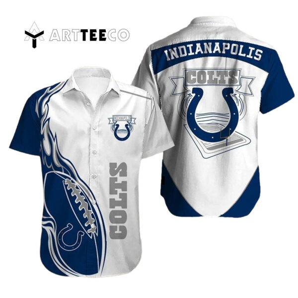 Indianapolis Colts Football Pattern Hawaiian Shirt 1