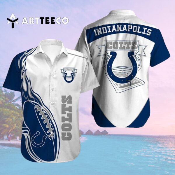Indianapolis Colts Football Pattern Hawaiian Shirt 2