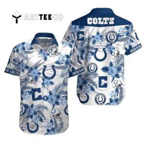 Indianapolis Colts Hibiscus Flowers Hawaiian Shirt 1