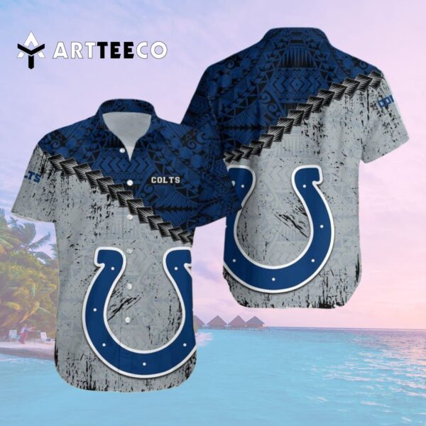 Indianapolis Colts Polynesian Tattoo Hawaiian Shirt 2