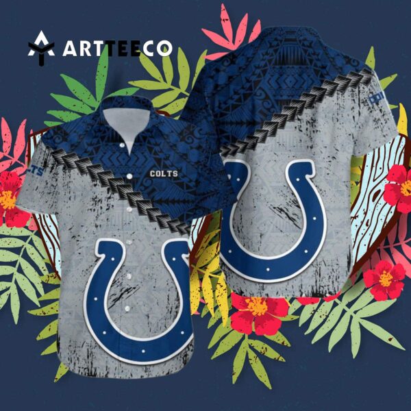 Indianapolis Colts Polynesian Tattoo Hawaiian Shirt 3