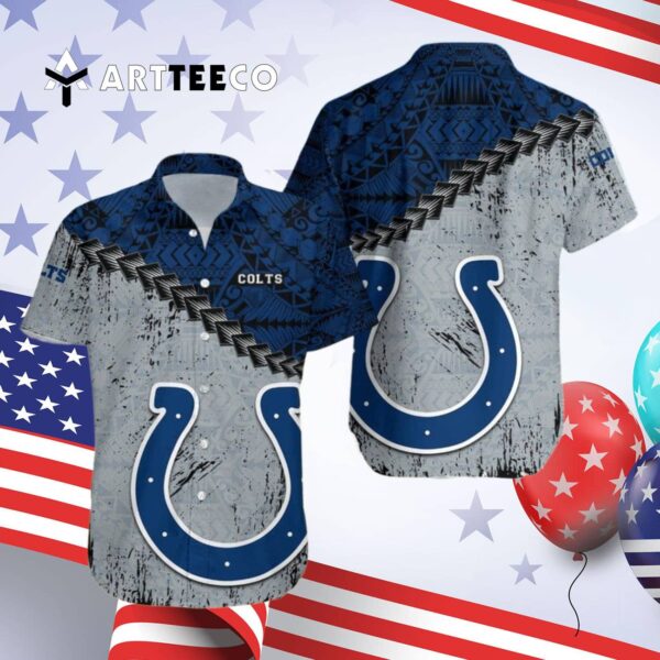 Indianapolis Colts Polynesian Tattoo Hawaiian Shirt 4