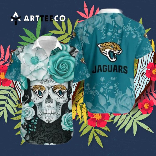 Indianapolis Colts Skull Flower Hawaiian Shirt 3