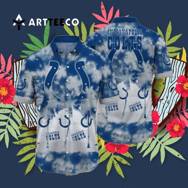 Indianapolis Colts Tropical Pattern Graphic Hawaiian Shirt 3