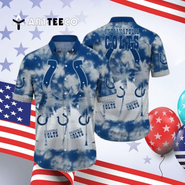 Indianapolis Colts Tropical Pattern Graphic Hawaiian Shirt 4