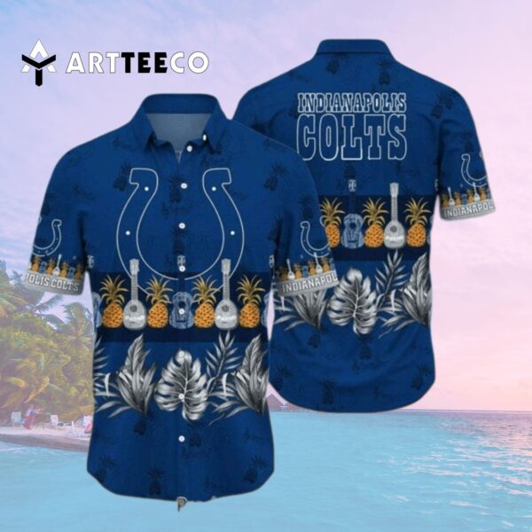 Indianapolis Colts Tropical Pattern Graphic Trends Hawaiian Shirt 2