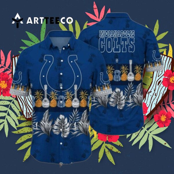 Indianapolis Colts Tropical Pattern Graphic Trends Hawaiian Shirt 3