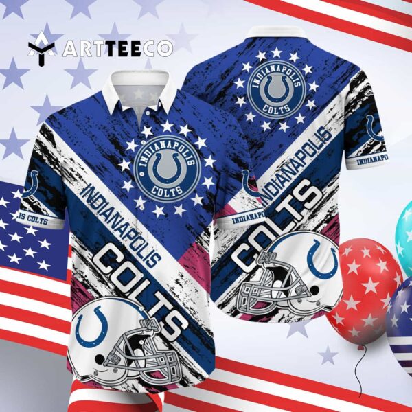 Indianapolis Colts Us Flag Hawaiian Shirt 4