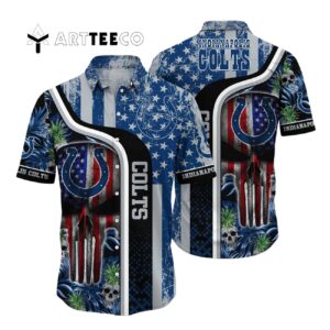 Indianapolis Colts Us Flag Skull Hawaiian Shirt 1