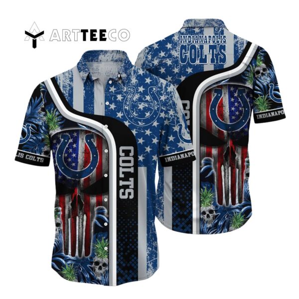 Indianapolis Colts Us Flag Skull Hawaiian Shirt 1