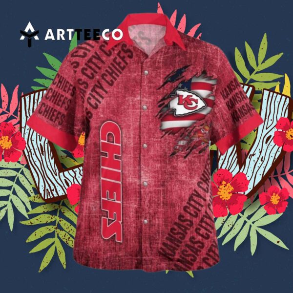 Kansas City Chiefs American Flag Hawaiian Shirt 3