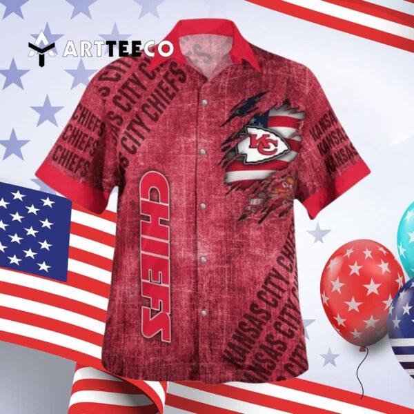 Kansas City Chiefs American Flag Hawaiian Shirt 4