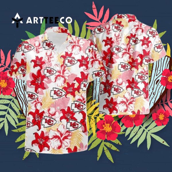 Kansas City Chiefs Flower Pattern Hawaiian Shirt 3