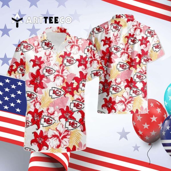 Kansas City Chiefs Flower Pattern Hawaiian Shirt 4