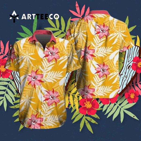 Kansas City Chiefs Hibiscus Flowers Hawaiian Shirt 3