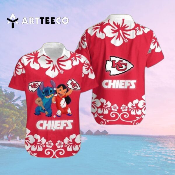 Kansas City Chiefs Lilo And Stitch Hawaiian Shirt 2