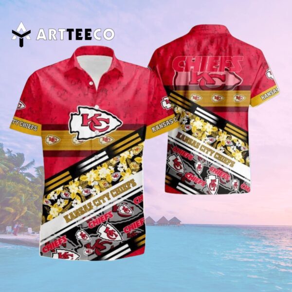 Kansas City Chiefs Logo Camo Pattern Hawaiian Shirt 2