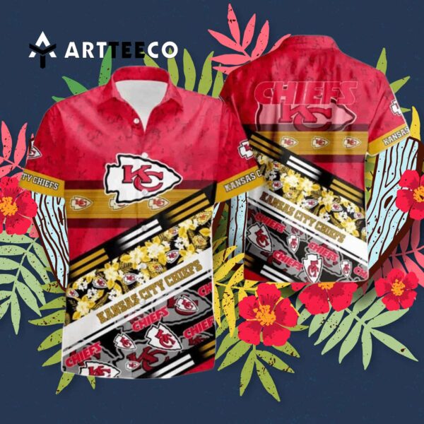 Kansas City Chiefs Logo Camo Pattern Hawaiian Shirt 3
