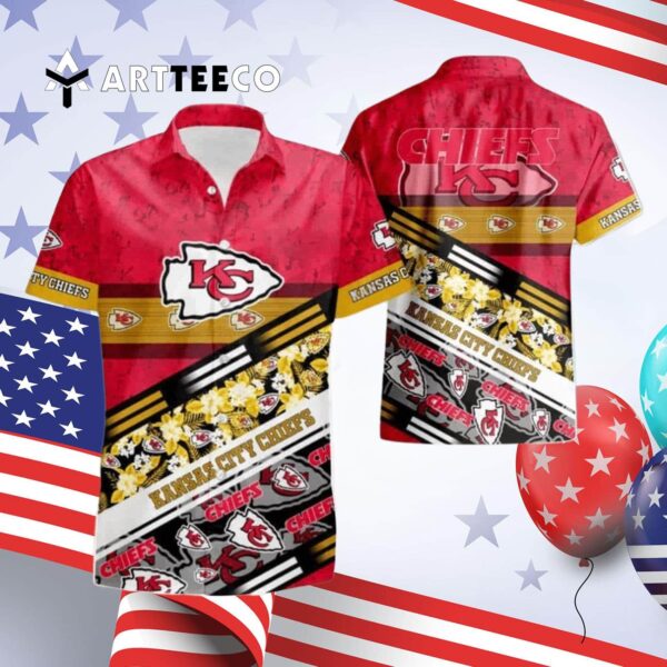 Kansas City Chiefs Logo Camo Pattern Hawaiian Shirt 4