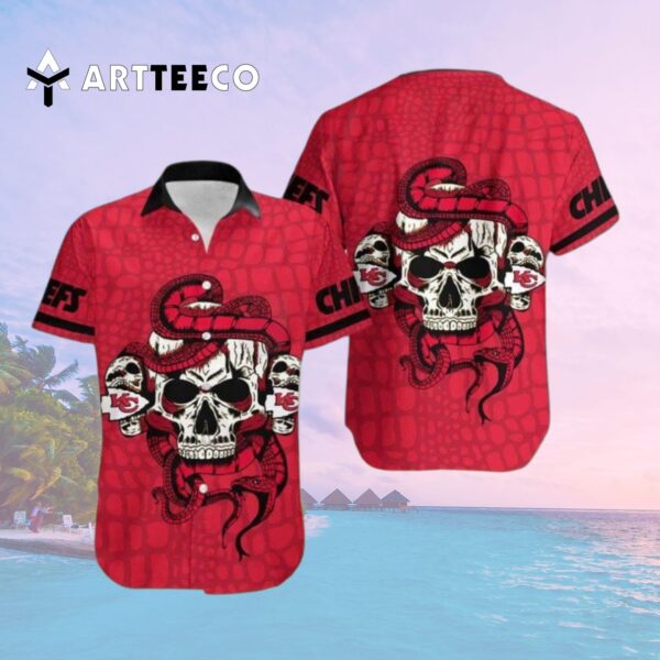 Kansas City Chiefs Snake And Skull Octopus Hawaiian Shirt 2