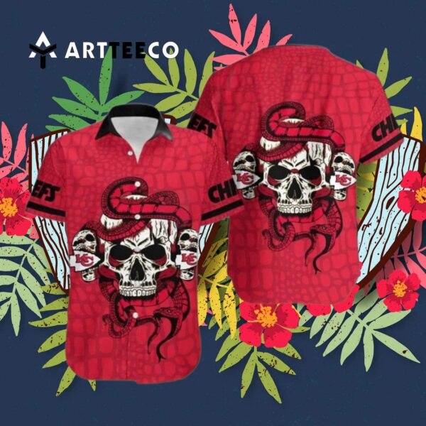 Kansas City Chiefs Snake And Skull Octopus Hawaiian Shirt 3