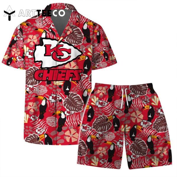 Kansas City Chiefs Team Logo Pattern Champions Hawaiian Shirt and Shorts Set