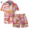 Kansas City Chiefs Team Logo Pattern Football Hawaiian Shirt and Shorts Set