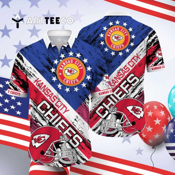 Kansas City Chiefs Us Flag Hawaiian Shirt 4