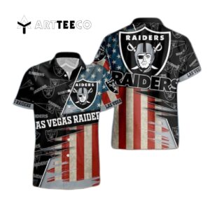 Las Vegas Raiders American Flag Logo Hawaiian Shirt 1