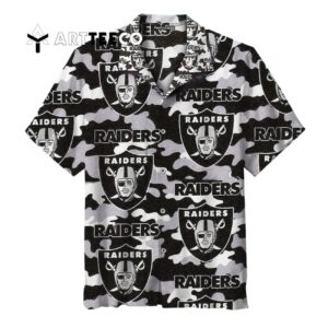 Las Vegas Raiders Camo For Fans Hawaiian Shirt 1