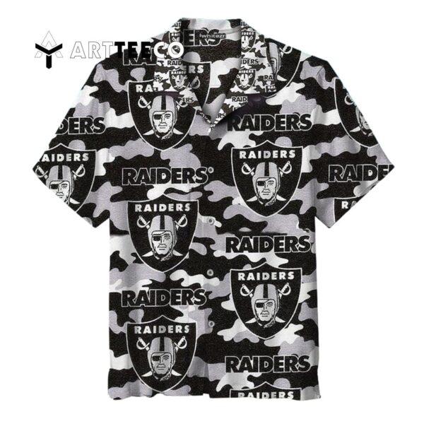 Las Vegas Raiders Camo For Fans Hawaiian Shirt 1